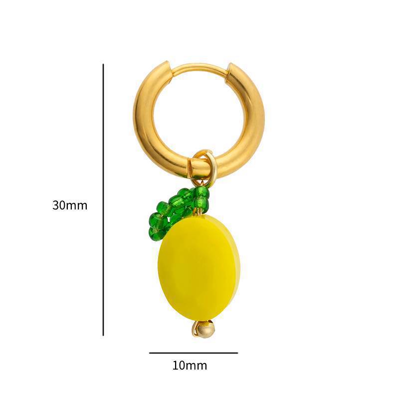 

Fashion Stainless Steel Color Fruit Series Cherry Chili Earrings Earrings Stud Earrings Gold Plated