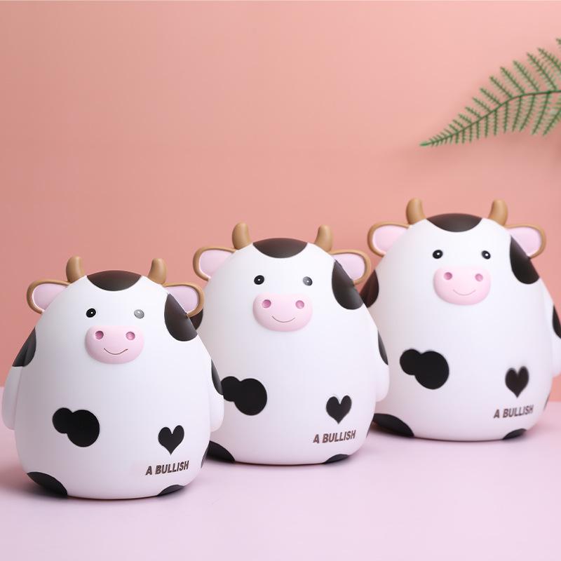 Cartoon Cow Piggy Bank - Enamel, Durable, Creative Gift for Kids