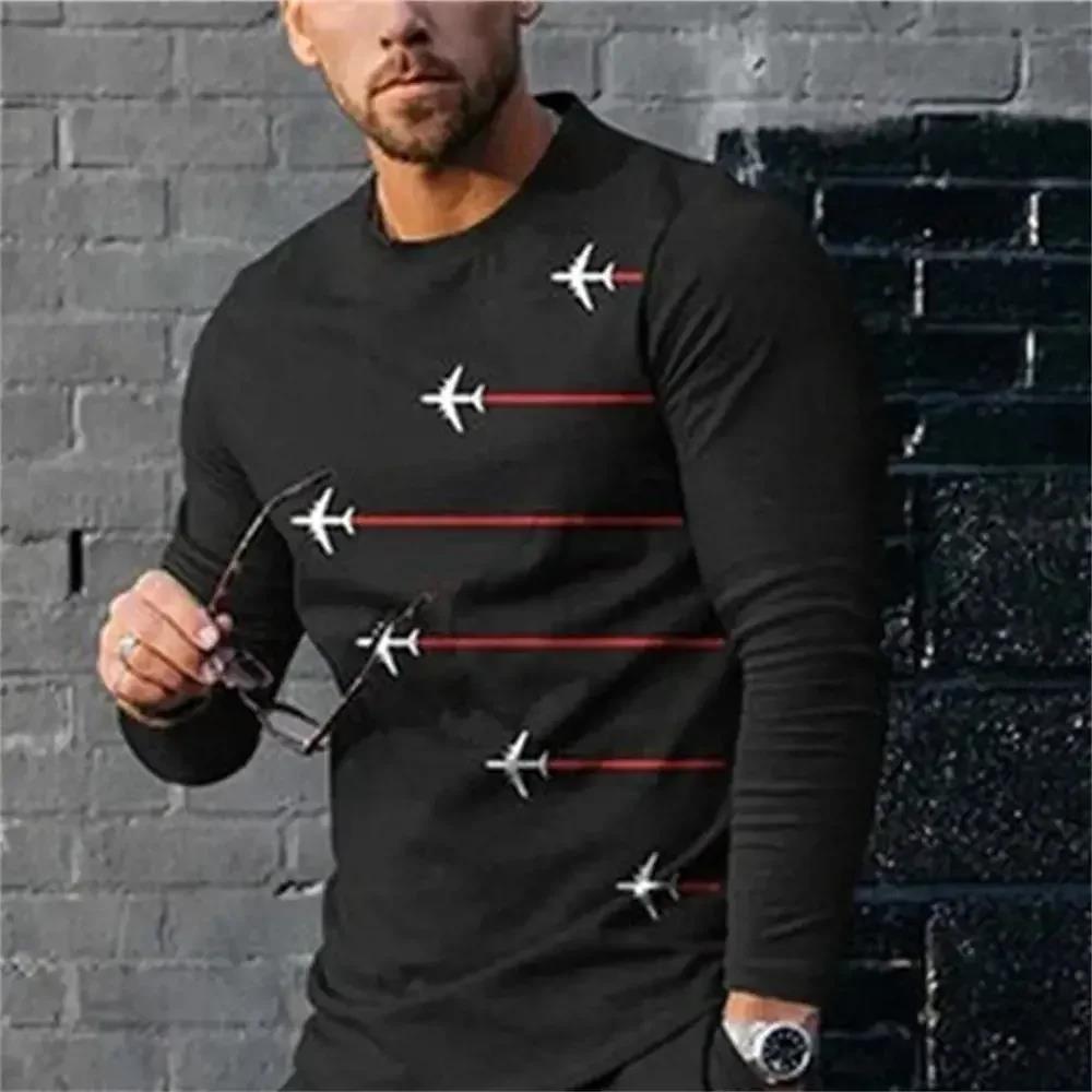 

Мода Four Seasons 3D Street Trendy Digital Printed Футболка с длинным рукавом и круглым вырезом для мужчин с длинным рукавом для спорта и отдыха для мужчин 5XL