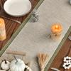 Caminho de Mesa Listrado Bege e Verde - Durável de Alta Qualidade, Elegante para Mesa de Jantar, Mesa de Café, Decoração de Casa