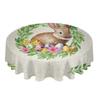 Easter Watercolor Rabbit Flower Round Table Cloth Festival Dining Waterproof Tablecloth Table Cover For Wedding Party Decor