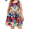 Sleeveless Dress Summer New Beach Hawaiian Print Loose Vest Skirt With Pockets