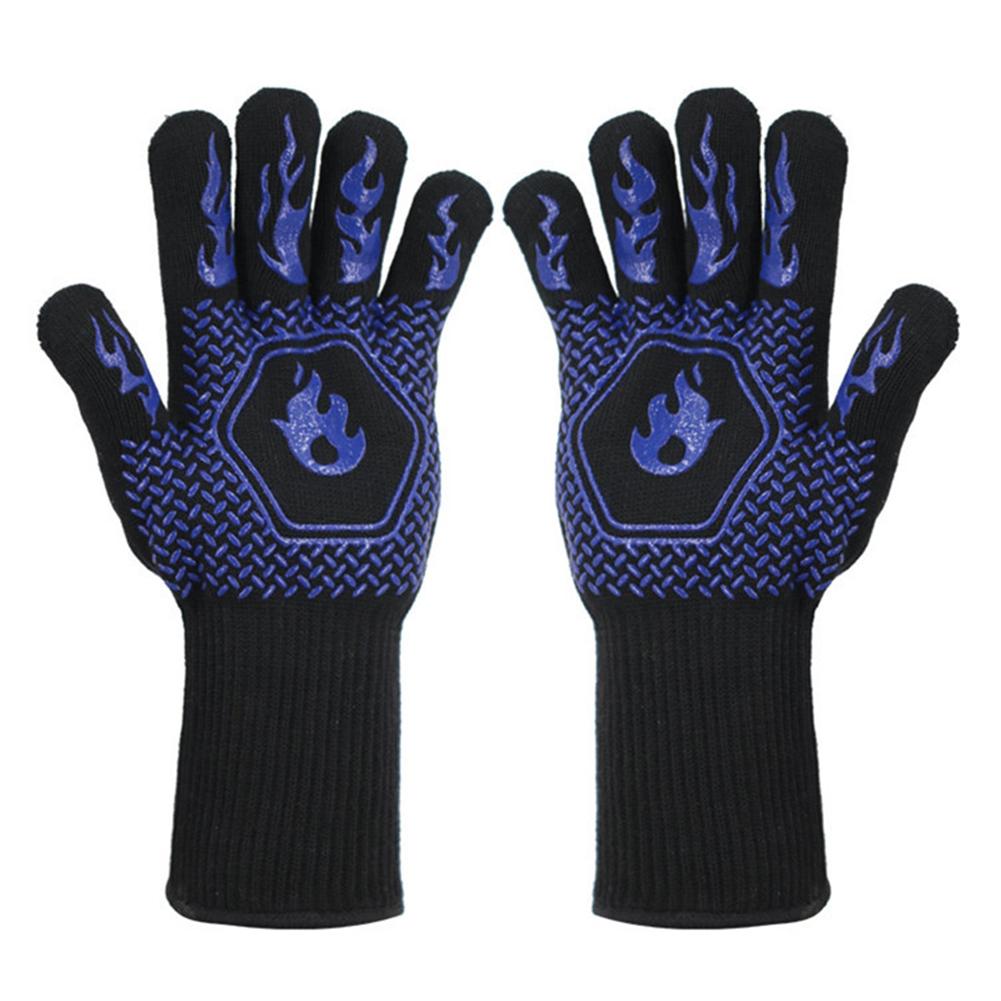 

Baking Bread Black Fireproof Cooking Gloves Machine Washable Protective Gloves Baking Gloves Grilling Oven Gloves синій