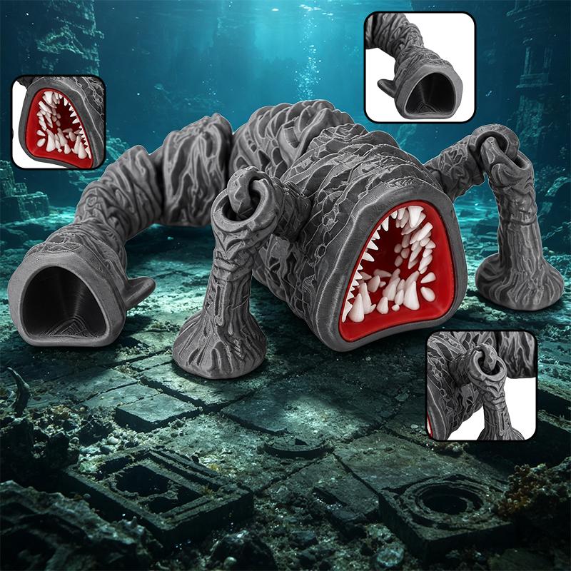 New 3D Printed Sea Eater Action Figure Anime Bloop Gran Maja Deadra Leviathan Model Joint-movable Deep Sea Monster Toy Xmas Gift