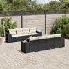 VidaXL Garden Lounge Set 9 Pcs with Cushions Black Wicker 3225363