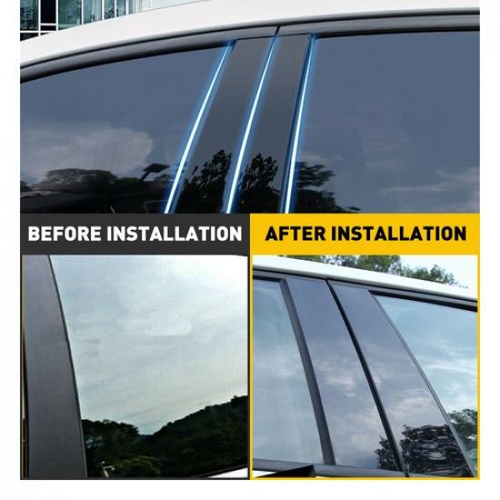 For - TOYOTA RAV4 10PCS Car Door Window Pillar Post Cover Trim Black PC