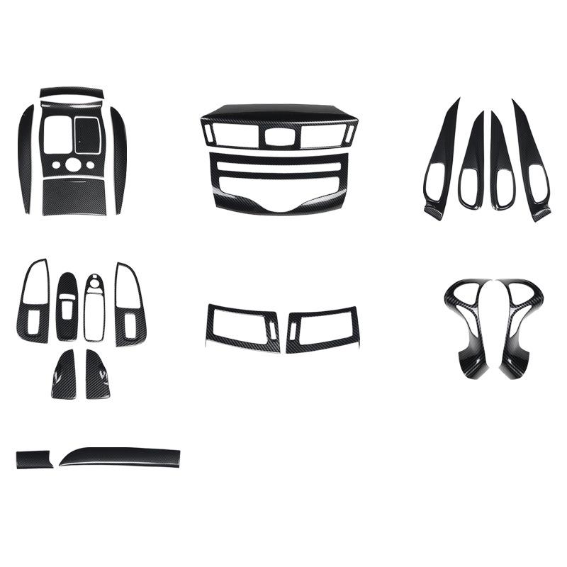 Q70 Kohlefaser Innenraummodifikation Dekorative Aufkleber für Armaturenbrett, Navigation und Tür