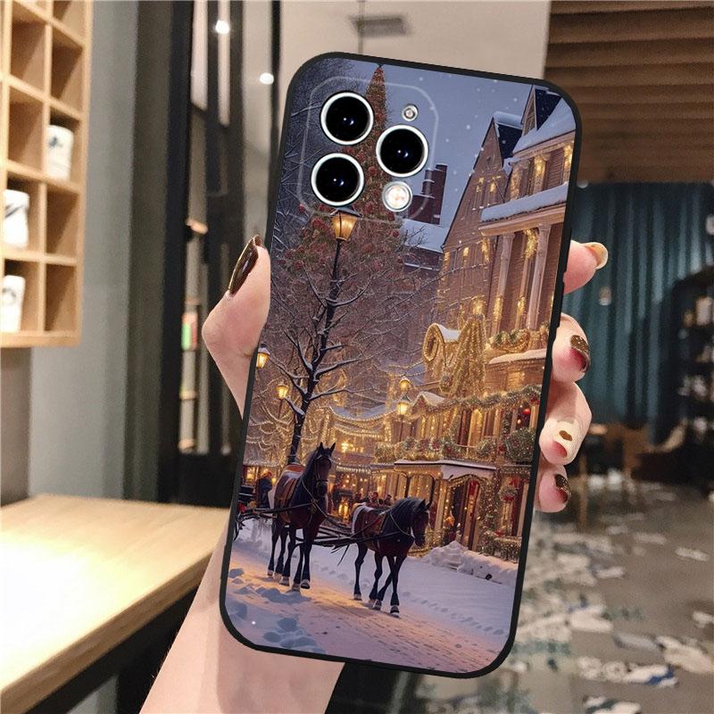Phone Case Carcasa Funda For iPhone 17 Pro Max Air 16 15 14 13 Pro Max 15 16 Pro 15Plus Santa Christmas Tree Case