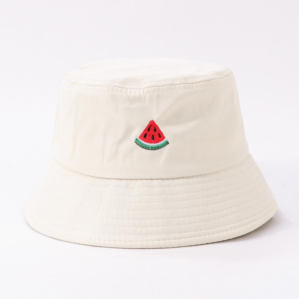 Watermelon Embroidery Fisherman's Hat Unisex Outdoor Sports Cap All-Season Style for Men And Women