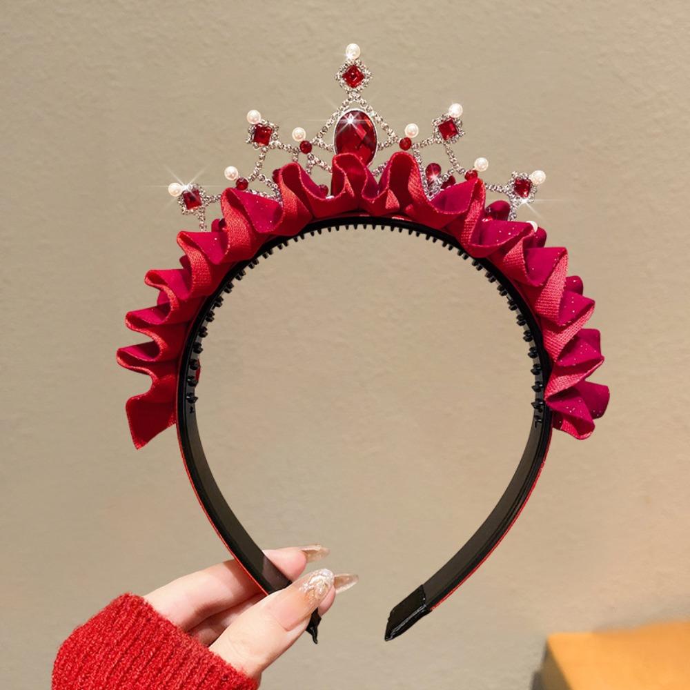 Hair Hoop New Year Headband Rhinestone Celebration Hairband Simple Princess Crown  Girl
