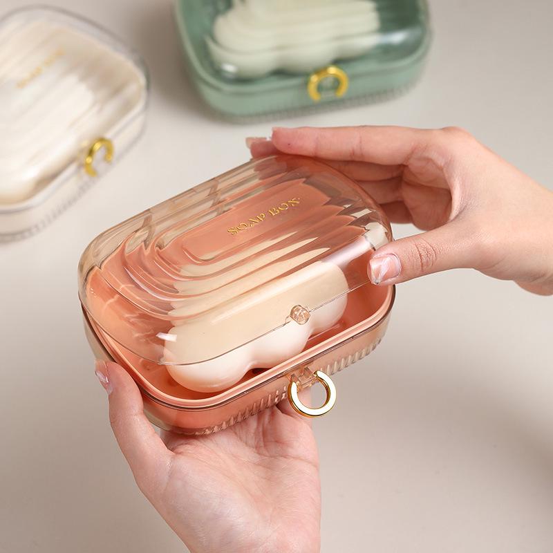 Waterproof Portable Thickened Soap Box with Lid - Creative Dorm Draining Holder for Travel