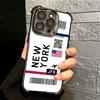 Travel Air Ticket Label Soft Phone Case For iPhone 15 16 17 Air 14 Pro Max 16E Plus 13 12 Mini Plating Anti-Fall Fundas