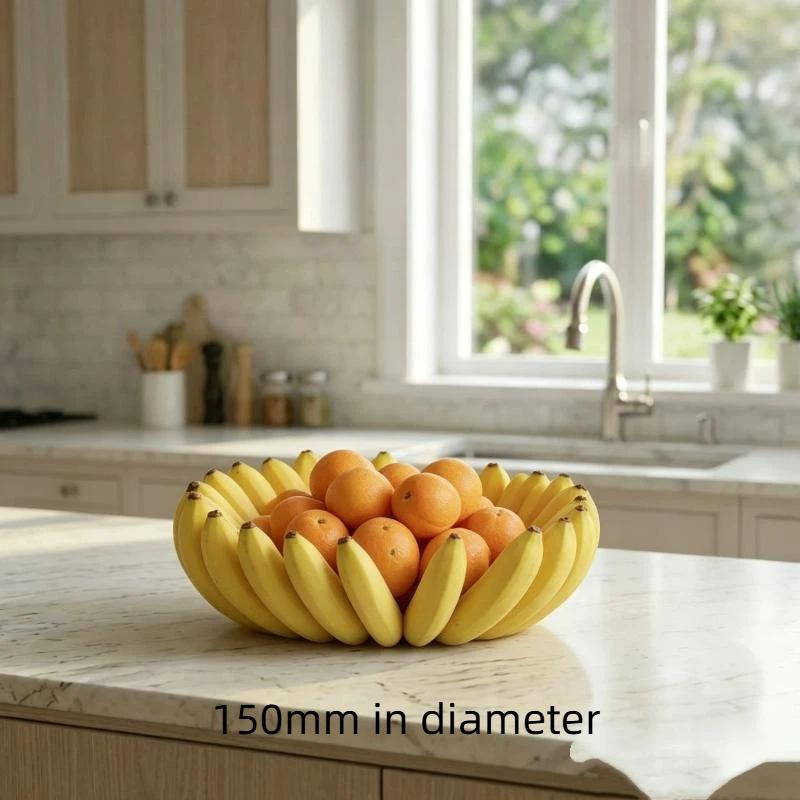 Creative Banana Shaped Pla Fruit Basket Large Capacity For Kitchen Fruit Veggie Storage