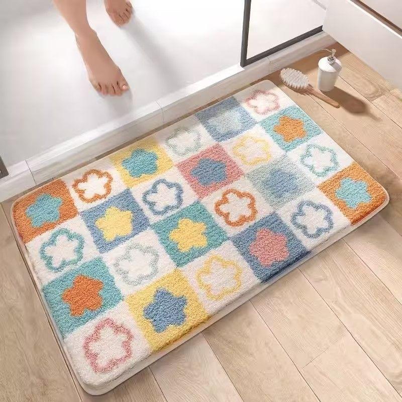 Bathroom Imitation Cashmere Floor Mat Bathroom Absorbent Non-slip Mat Bedroom Toilet Door Foot Mat Toilet Carpet Mat