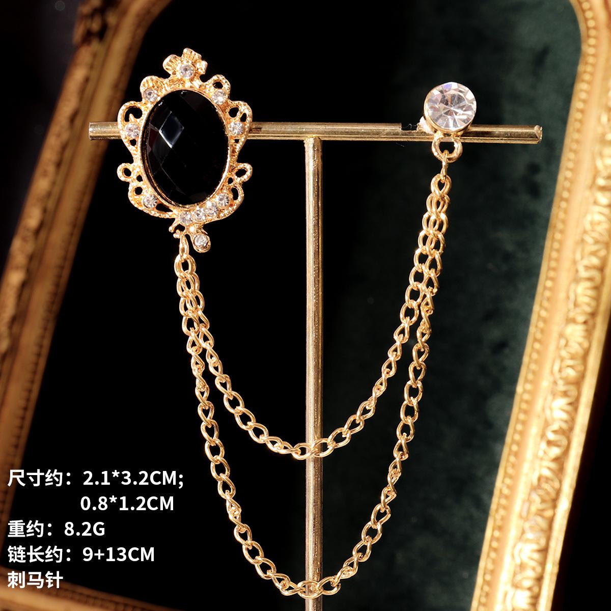 

Драгоценный камень кисточка ретро барокко цепочка брошь мужественность личность универсальный костюм аксессуары платье значок