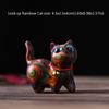 Hot Cute Colored Wooden Cat Ornaments Rainbow Wood Carving Rainbow Horse Ornaments Small Cat Model Ornaments Gift