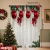 Christmas Red Green Curtains Flat Print Polyester Indoor Party Birthday Celebration Festive Decor Curtain Set Of 2 Made Washable