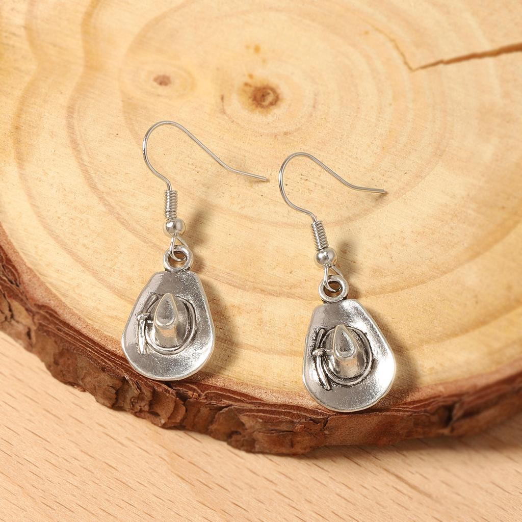 European and American new western denim geometric pendant, ear hook earrings, hip-hop punk creative jewelry