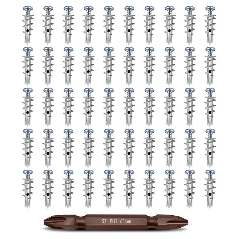 Metal Drywall Anchors & Screw set easy installs Wall Anchors Set with Screws Drywall Anchoring set for Home Projects 1
