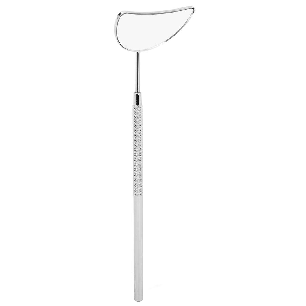 Eyelash Extension Mirror Detachable Handle Moon Shaped Stainless Steel Eyelash Makeup Mirror Silver