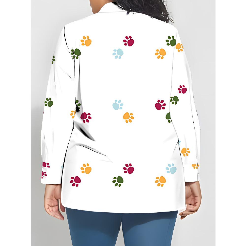 New women's long-sleeved shirts are versatile, digitally printed mature and elegant shirts