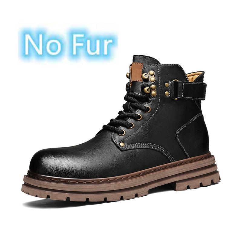 Fashion Top Quality Vintage Leather Men's Snow Boots Fashion Genuine Leather Man Ankle Boots Lace Up Outdoor Motorcycle Boots Walk Shoes