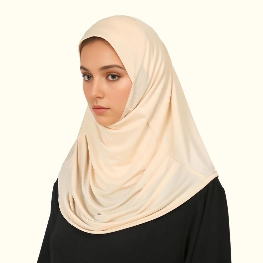 Lightweight Instant Hijab Breathable Full Neck Cover Turban Modest Fashion Sports Headscarf  Women