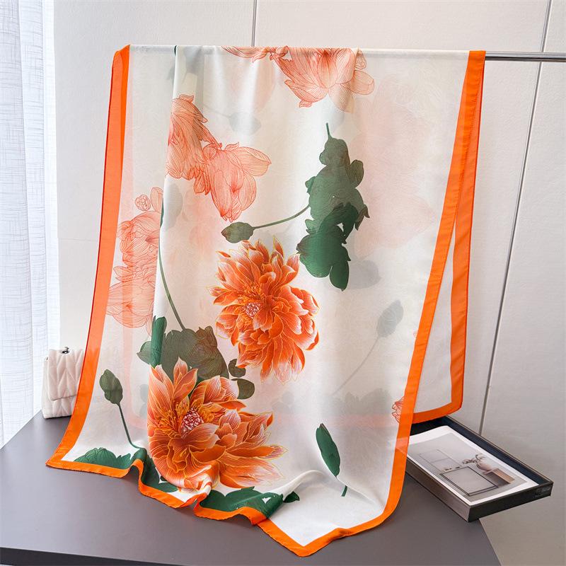 Luxury Brand Woman Scarf Muslim Hijab High Quality Ladies Shawl Headband Flower Paisley Scarf for Women Beach Silk Scarf Bandana