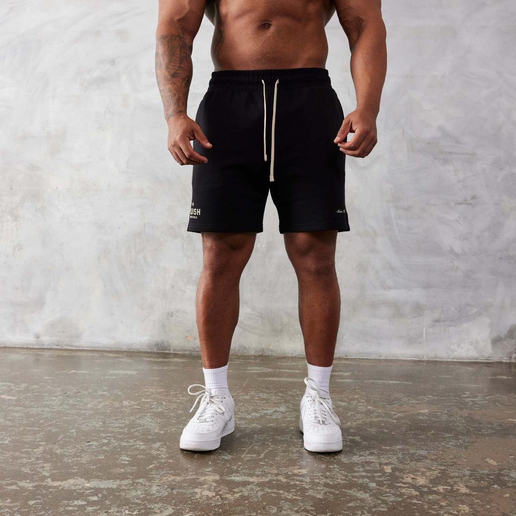 Men's Summer Drawstring Fitness Sports Short Pants Loose Casual Cotton Running Shorts with Pockets