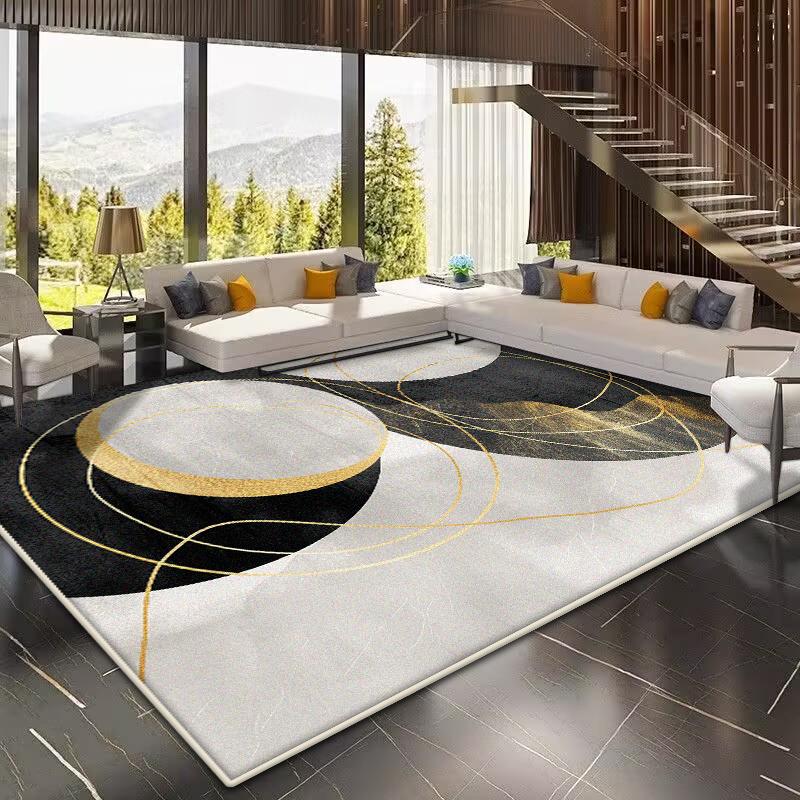 Golden Geometric Carpet for Living Room Large Area Modern Decoration Home Rugs for Bedroom Soft Non-slip 200x300 Lounge Sofa Mat
