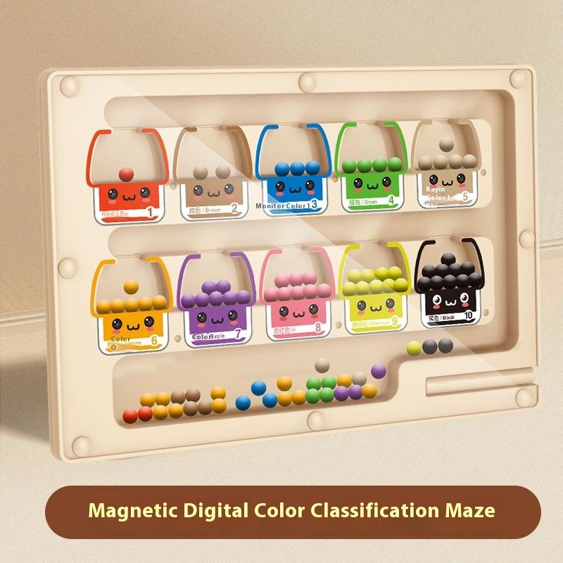 1 Set Funny Montessori Magnetic Color Sorting Games 2 In 1 Magnetic Kid S Concentration Training Toys Wooden Positioning Game