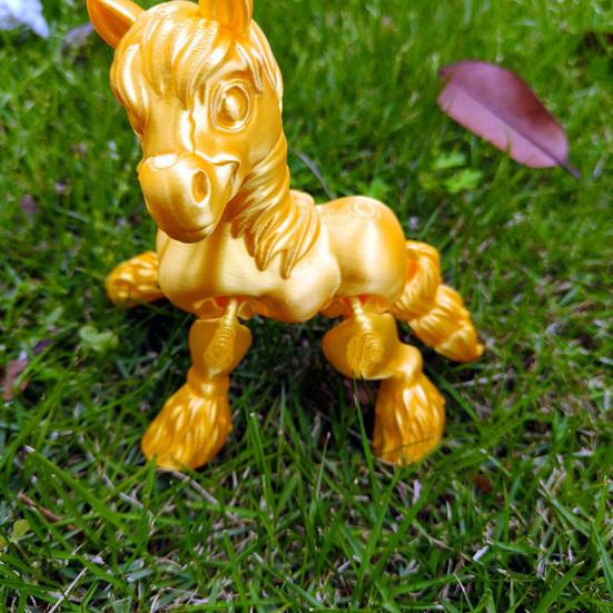 3D Printed Horse Figurine Movable Joints Pony Statue Stress Relief Fidget Toy Educational Animal Model Desktop Decoration Ornament