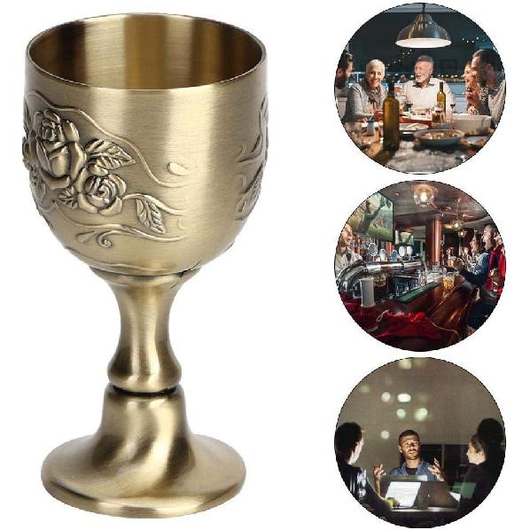 Wine Goblet Glasses Chalice European Goblet Vintage Metal Embossed Wine Cup Art Craft Decoration Home Ornaments