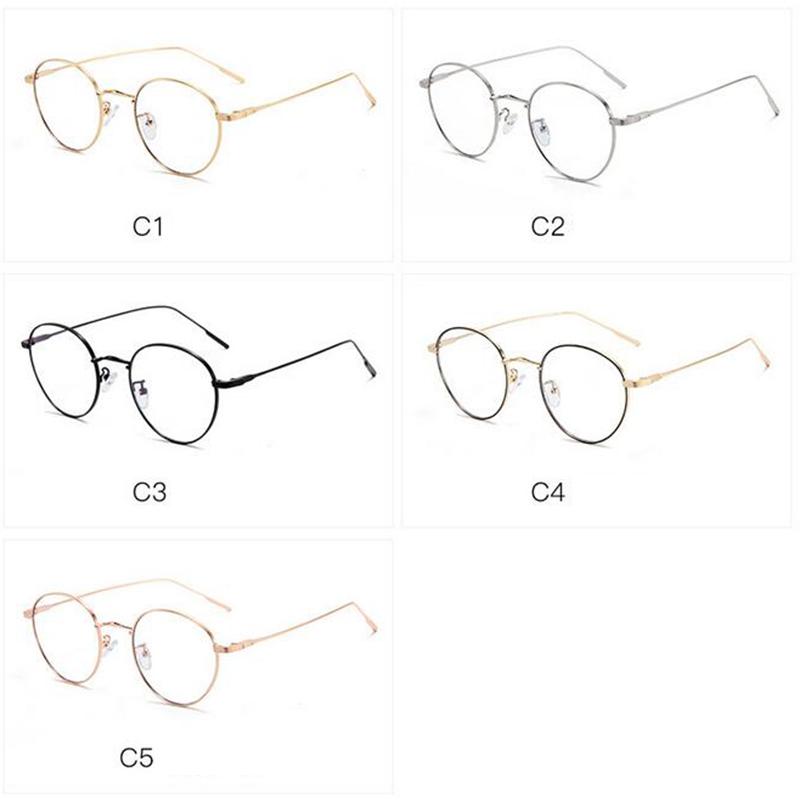 Women Round Myopia Photochromic Prescription Spectacles Metal Anti Blue Light Nearsighted Glasses Diopter 0 -0.5 -0.75 To -6.0