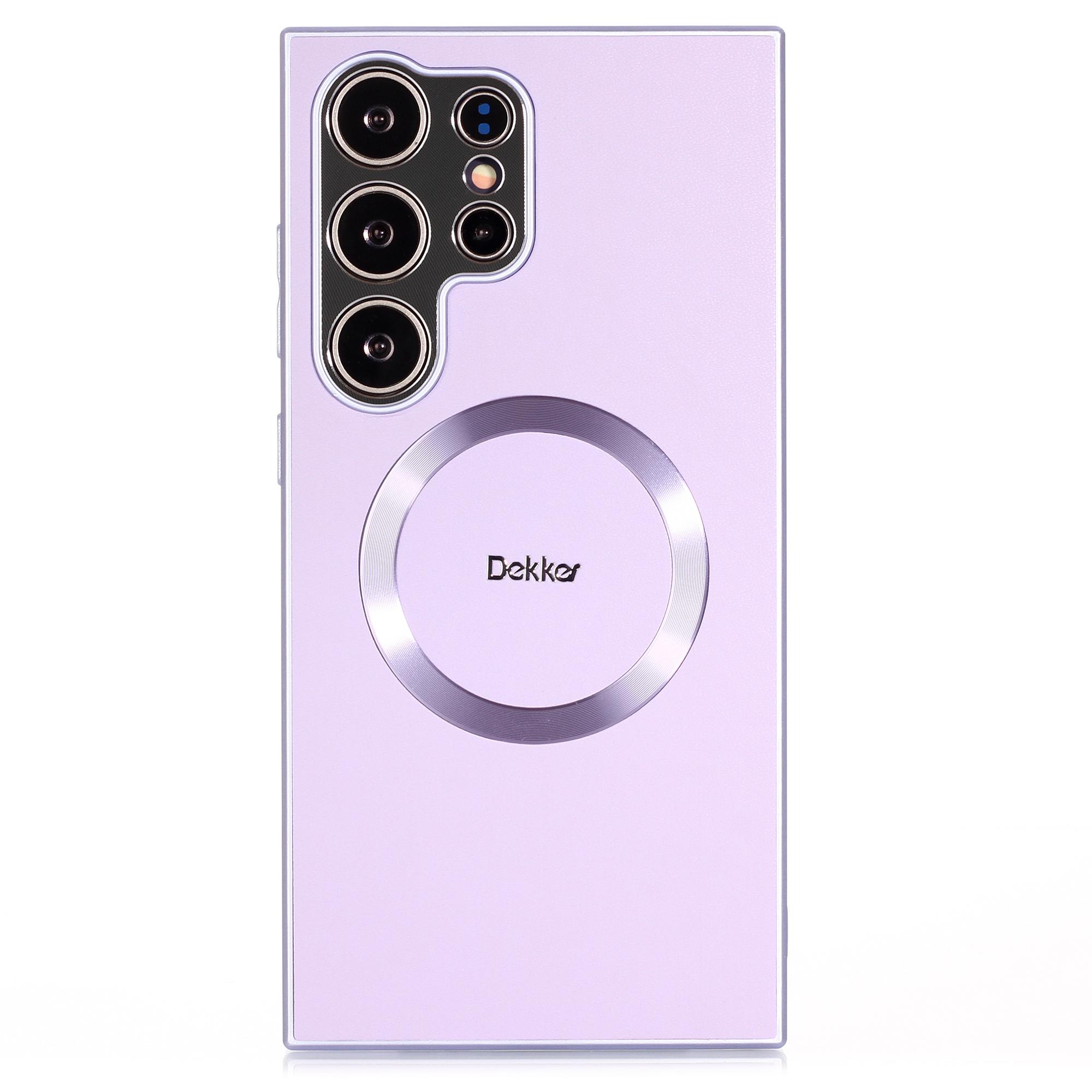 

Задня кришка DEKKER для Samsung Galaxy S23 Ultra, сумісна з чохлом для телефону MagSafe PU+TPU Light Purple