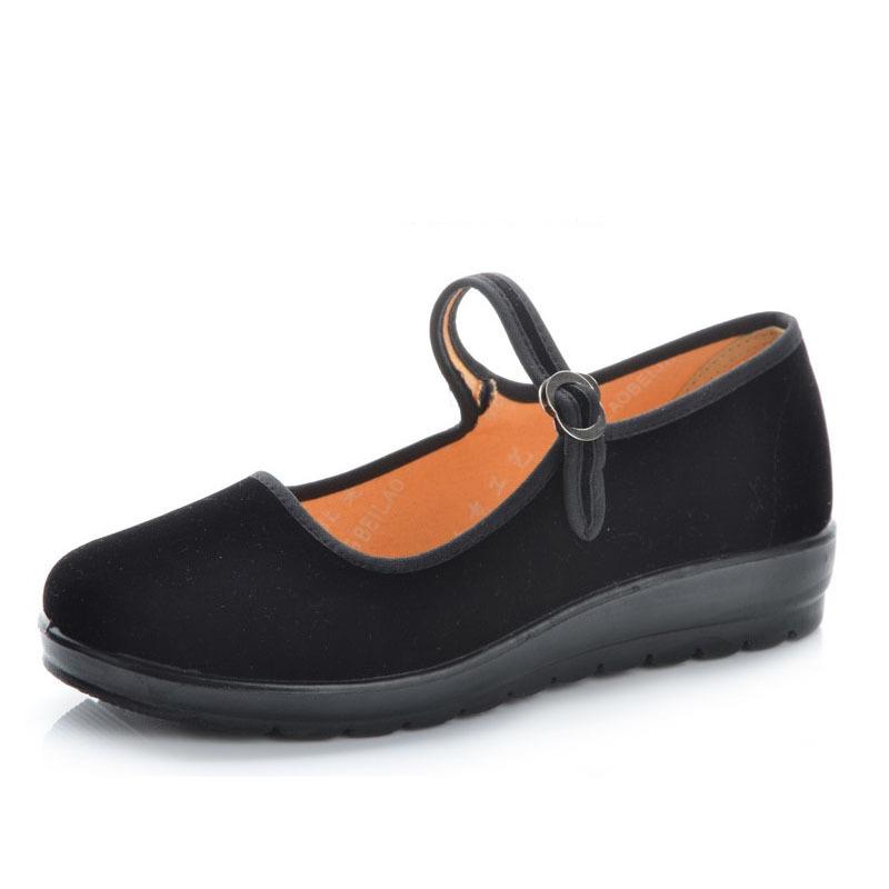 Old Beijing cloth shoes women's shoes black cloth shoes non-slip soft-soled work shoes square dancing shoes mother shoes hotel work shoes