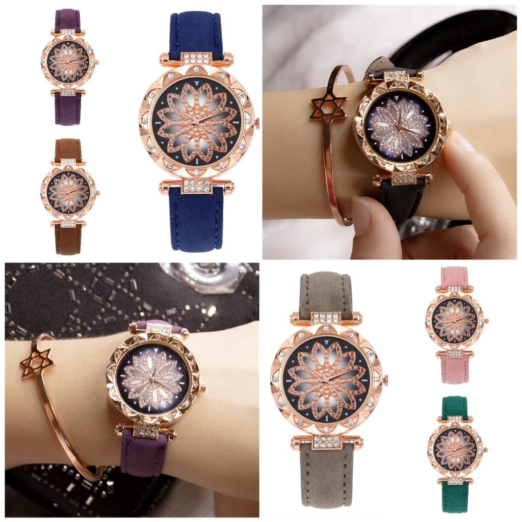 Women Leather Quartz Watch Classic Fashionable Wristwatch Accessory Gifts Girls