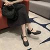 Mode Damen Neue Explosive Einzelne Schuhe Damen Frühling Alles Passend Mittelhoher Absatz Quadratische Sanfte Schuhe Damen
