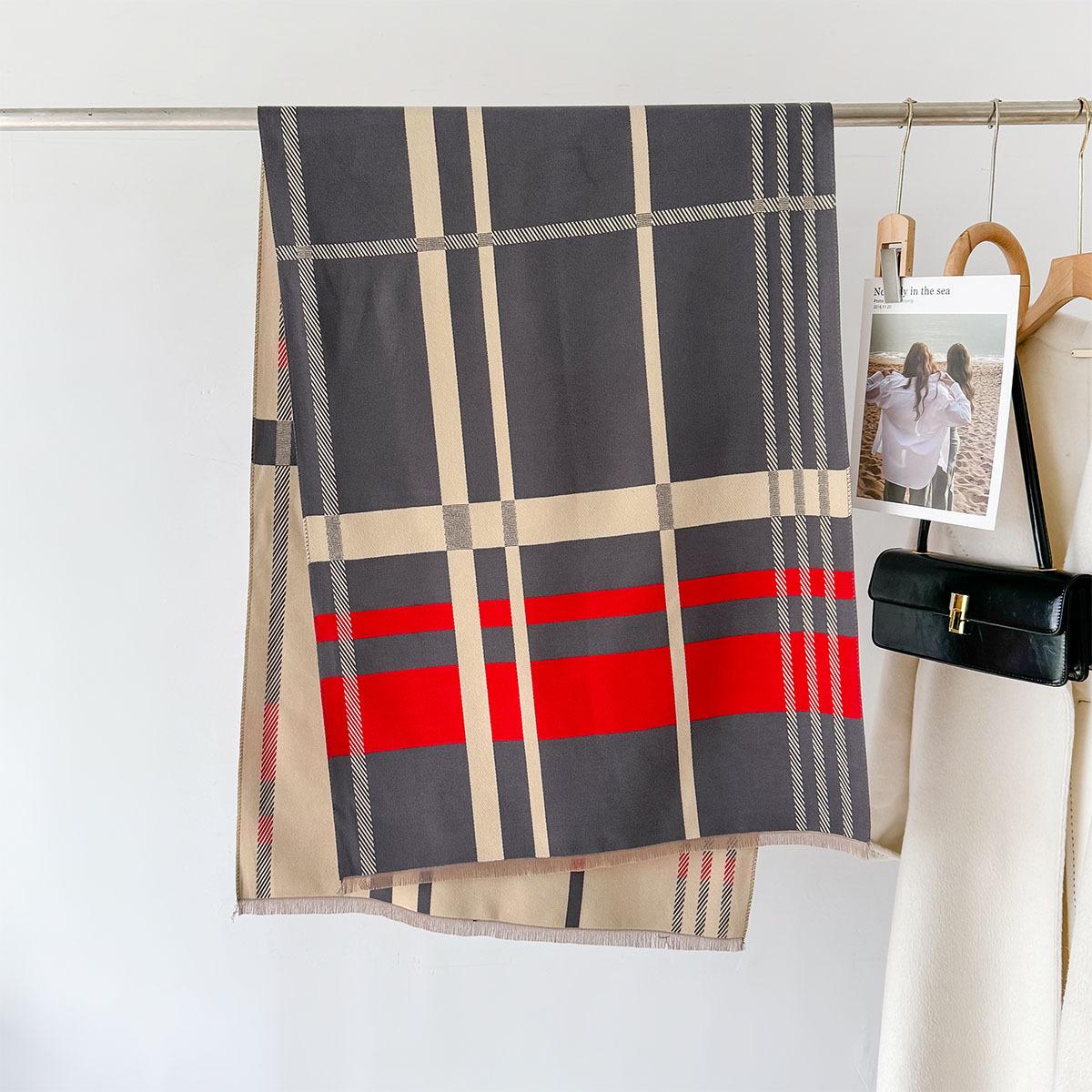 

Новый шарф-пашмина в клетку с полосами, женский платок, теплые зимние шарфы, осенний дизайн, принт, женский фуляр, пляжные столы, роскошный шарф 66X186cm