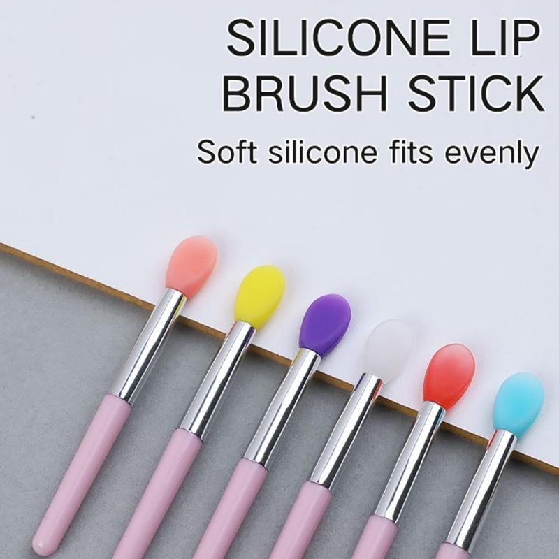 10 Pieces Lip Brush Set Flexible Silicone Tip Makeup Tools for Detailed Cosmetic Application Lip Brushes