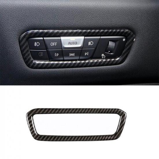 Fit For BMW X6 G06 2020-2022 Carbon Fiber Headlight Lamp Switch Panel Cover Trim