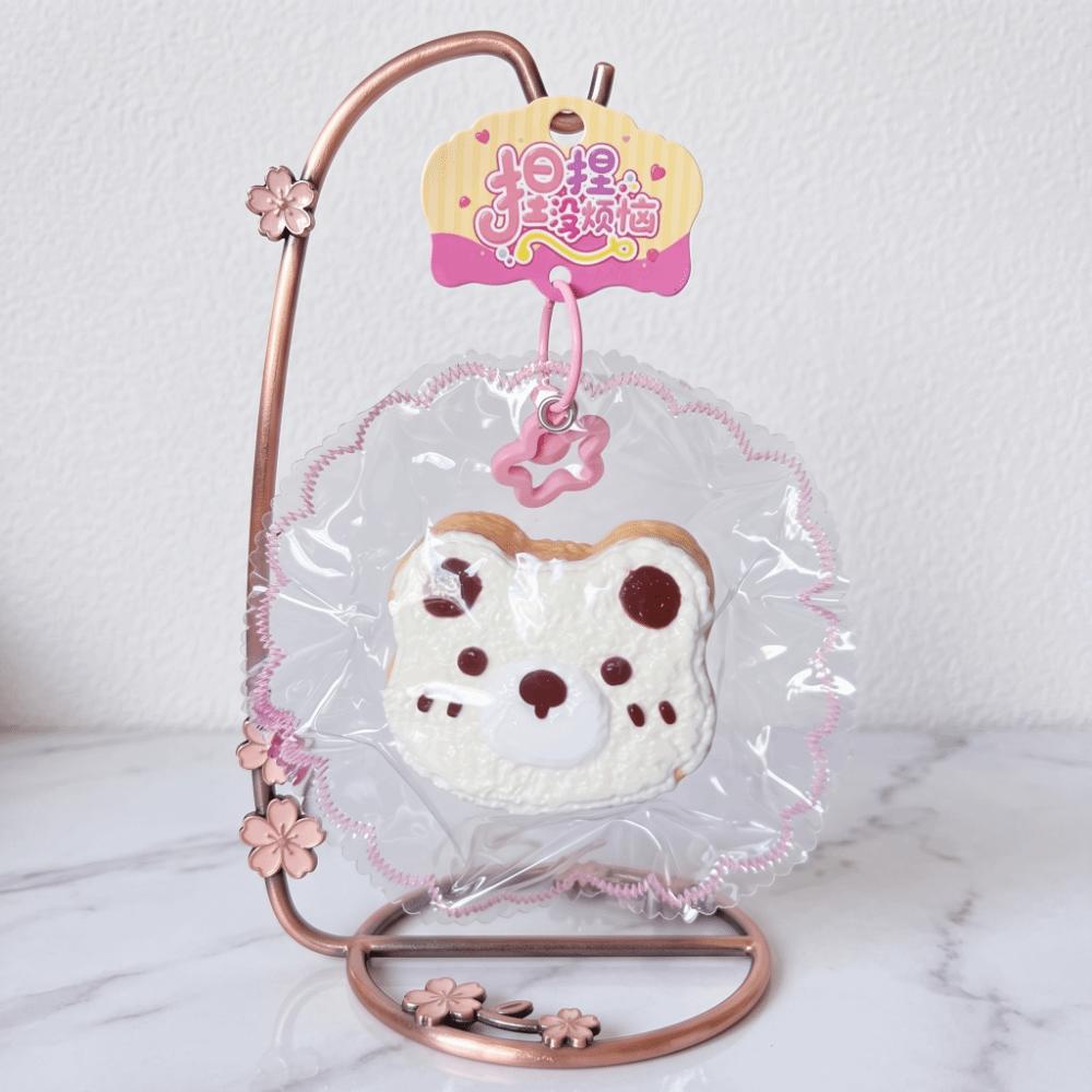 Slow Rebound Squeeze Doll Pendant Little Bear Toast Squishy Toy Keychain Bag Decoration