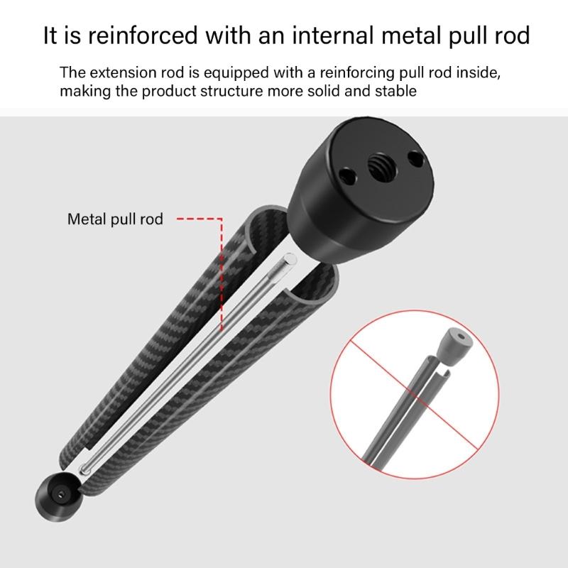 Lightweight Camera Mount Extension Rod Feature Double 1/4 Female Connection End For DSLR Supports Action Devices Black
