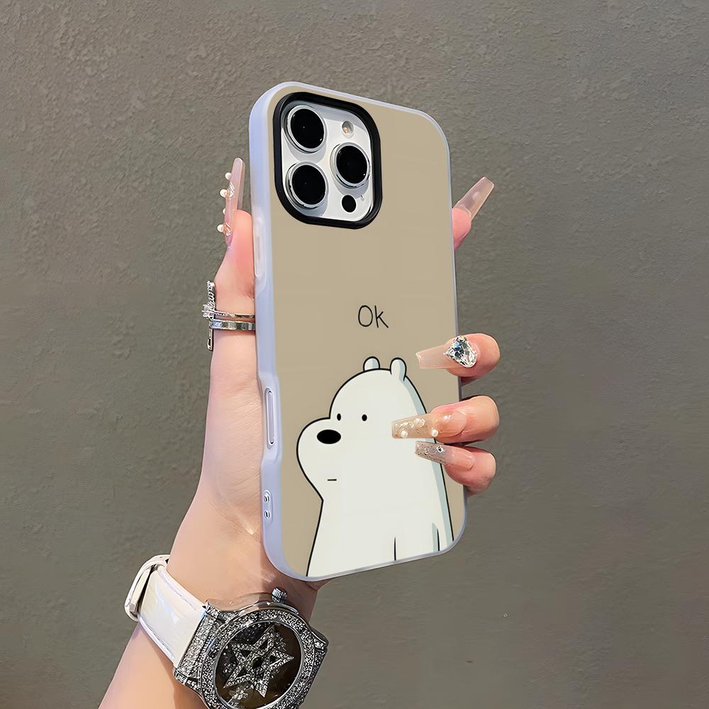 Ice Bear Phone Case For IPhone 17 Air 16 E 15 14 Plus 13 12 11 Pro Max Jelly 2 In 1 Protective Case