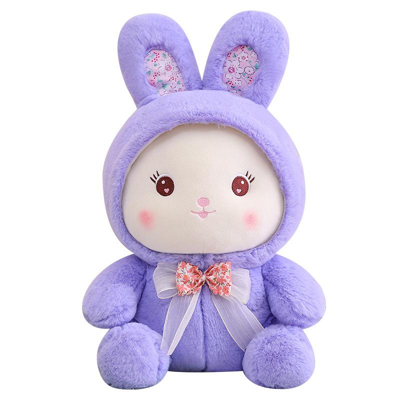 Send Girls Candy Rabbits Plush Toys Doll Bow Tie Bunny Rag Doll Throw Pillow Girls Sleep Soothing Toys
