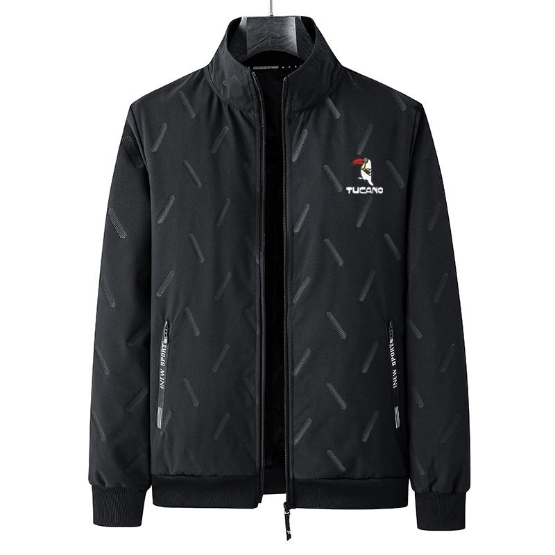 

Куртка мужская флисовая на подкладке с воротником-стойкой - Большой размер, Толстая, Повседневное пальто на весну, осень, зиму L 36-45 kg