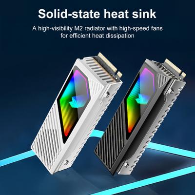 SSD Heat Sink Cooler with Fan Easy To Use Universal Compatibility 5V 3 Pin ARGB SSD Cooler M.2 Hard Disk Radiator
