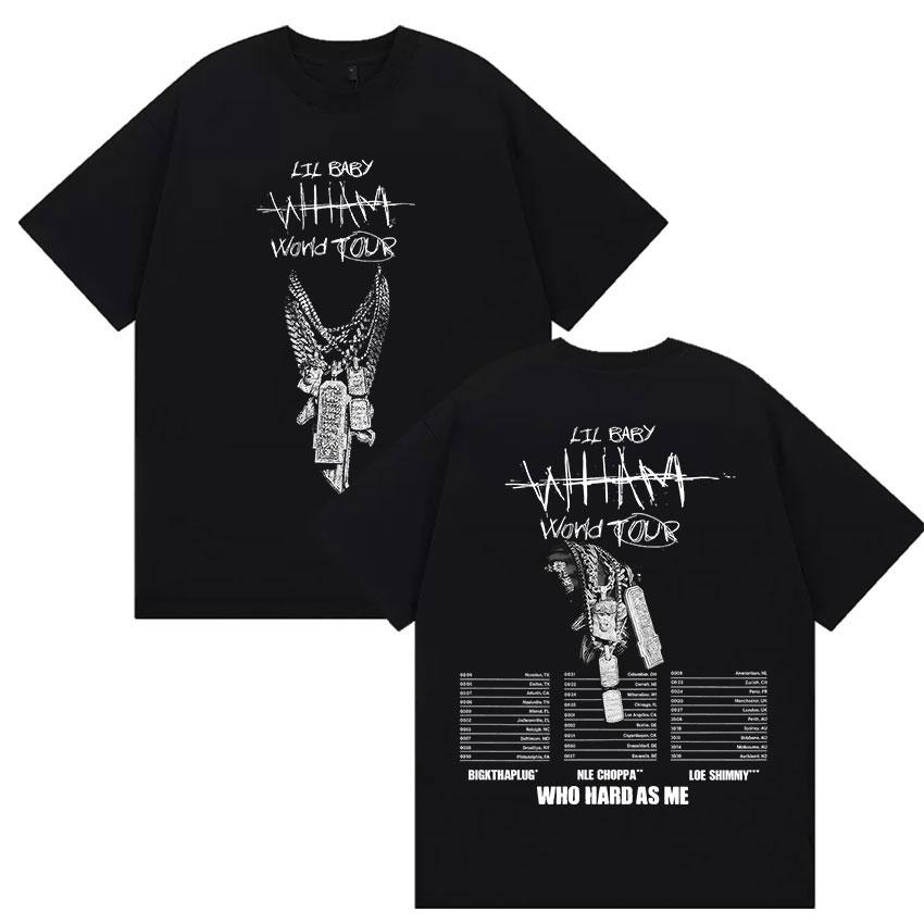 

Rapper Lil Baby Wham World Tour 2025 Print T Shirts Men s Gothic Hip Hop Punk Clothing T-shirt Man Retro Oversized Cotton Tshirt 4XL