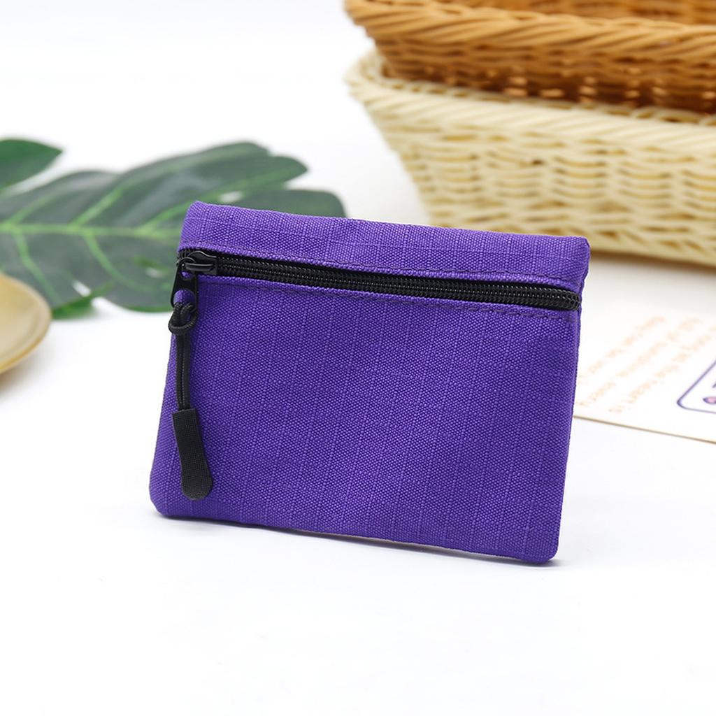 1-6 PCS  Zipper Key Bag Portable Storage Wallet Oxford Cloth ID Card Bag Coin Bank Card Storage Bag Solid Color Compact