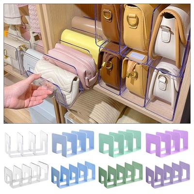 1Pcs 3/4 Grids Bag Divider Shelf Plastic Display Racks New Handbag Storage Rack